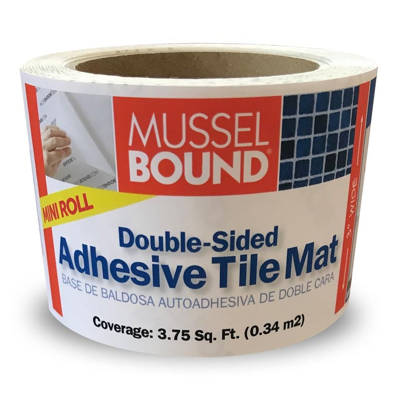 MusselBound Mussel Bound MusselBound Adhesive Tile Mat Mini Roll - 3"""" x 15', Easy Installation for Small Spaces - Image 1